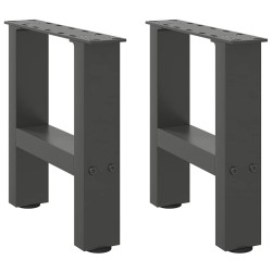 Pieds de table basse Anthracite 2 pièces 40 x (30-31) cm Acier 