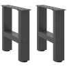 Pieds de table basse Anthracite 2 pièces 40 x (30-31) cm Acier 