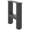 Pieds de table basse Anthracite 2 pièces 40 x (30-31) cm Acier 