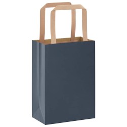 Sacs en papier 250 pcs avec poignées bleu 15x8x21 cm 