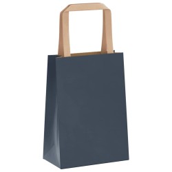 Sacs en papier 250 pcs avec poignées bleu 15x8x21 cm 