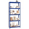 Étagère de rangement à 5 niveaux Bleu Acier et bois ingénierie 