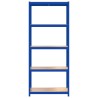 Étagère de rangement à 5 niveaux Bleu Acier et bois ingénierie 