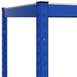 Étagère de rangement à 5 niveaux Bleu Acier et bois ingénierie 