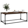 Table basse Chêne marron 102x50x40 cm Bois d'ingénierie et fer 