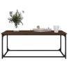 Table basse Chêne marron 102x50x40 cm Bois d'ingénierie et fer 