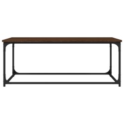 Table basse Chêne marron 102x50x40 cm Bois d'ingénierie et fer 