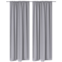 Rideaux occultants à fentes 2 pcs Gris 135 x 245 cm 