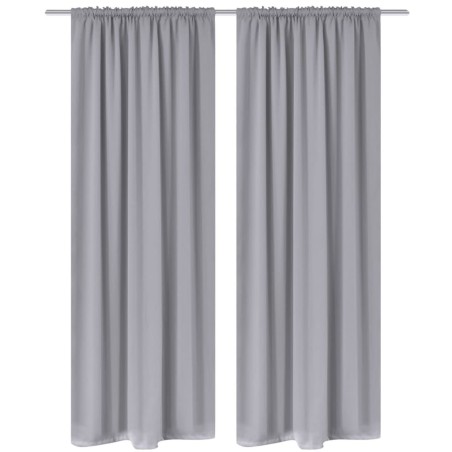 Rideaux occultants à fentes 2 pcs Gris 135 x 245 cm 