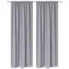 Rideaux occultants à fentes 2 pcs Gris 135 x 245 cm 