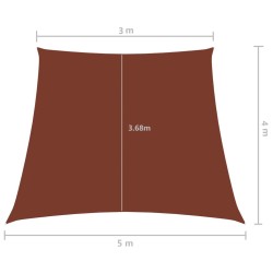 Voile de parasol Tissu Oxford trapèze 3/5x4 m Terre cuite 