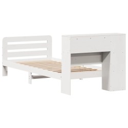 Cadre de lit sans matelas blanc 100x200 cm bois de pin massif 