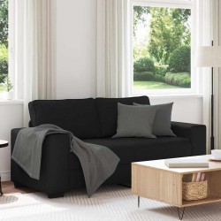 Canapé à 2 places noir 140 cm tissu 