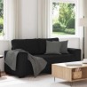 Canapé à 2 places noir 140 cm tissu 