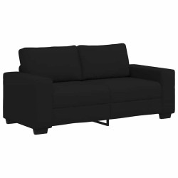 Canapé à 2 places noir 140 cm tissu 