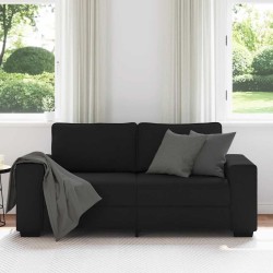 Canapé à 2 places noir 140 cm tissu 