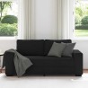 Canapé à 2 places noir 140 cm tissu 