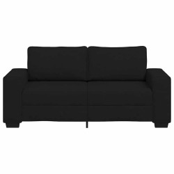 Canapé à 2 places noir 140 cm tissu 