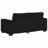 Canapé à 2 places noir 140 cm tissu 