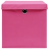 Boîtes de rangement avec couvercles 10 pcs 28x28x28 cm Rose 