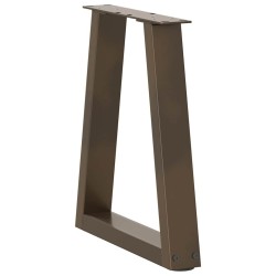 Pieds de table basse en forme de V, 2 pièces, acier naturel, 28 x (42-43,3) cm 
