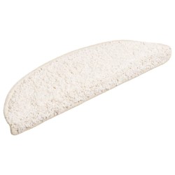 Tapis d'escalier 10 pcs 56x17x3 cm Blanc 