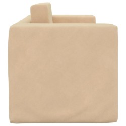 Canapé-lit pour enfants 2 places crème peluche douce 
