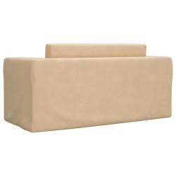 Canapé-lit pour enfants 2 places crème peluche douce 