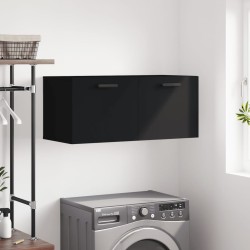 Armoire murale noir 80x36,5x35 cm bois d'ingénierie 