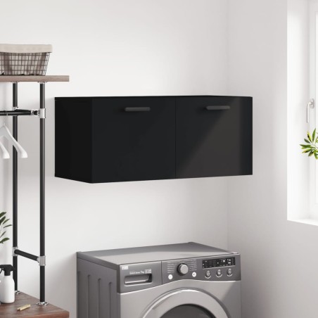 Armoire murale noir 80x36,5x35 cm bois d'ingénierie 
