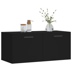 Armoire murale noir 80x36,5x35 cm bois d'ingénierie 