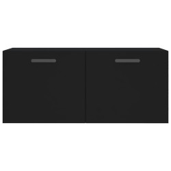 Armoire murale noir 80x36,5x35 cm bois d'ingénierie 