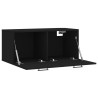 Armoire murale noir 80x36,5x35 cm bois d'ingénierie 