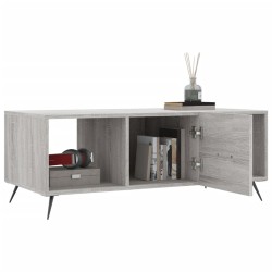 Table basse sonoma gris 102x50x40 cm bois d'ingénierie 