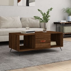 Table basse chêne marron 102x50x40 cm bois d'ingénierie 