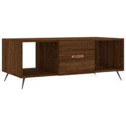 Table basse chêne marron 102x50x40 cm bois d'ingénierie 