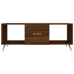 Table basse chêne marron 102x50x40 cm bois d'ingénierie 