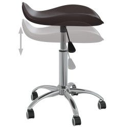 Chaise pivotante de salle à manger Marron Similicuir  