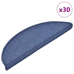 Tapis d'escalier 30 pcs bleu 56x17x3 cm 