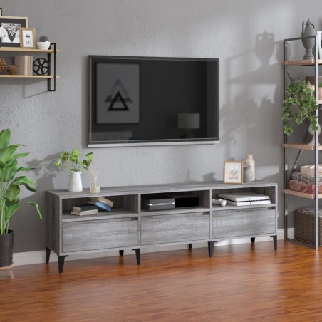 Meuble TV sonoma gris 150x30x44,5 cm bois d'ingénierie 