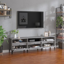Meuble TV sonoma gris 150x30x44,5 cm bois d'ingénierie 