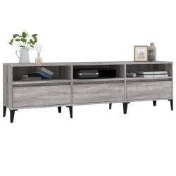 Meuble TV sonoma gris 150x30x44,5 cm bois d'ingénierie 