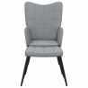 Chaise de relaxation avec tabouret Gris clair Tissu 