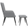Chaise de relaxation avec tabouret Gris clair Tissu 
