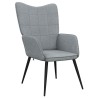 Chaise de relaxation avec tabouret Gris clair Tissu 