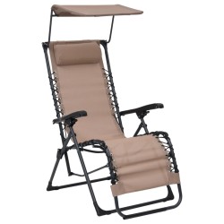 Chaise pliable de terrasse Textilène Taupe 