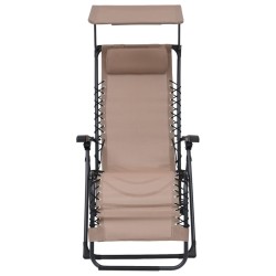 Chaise pliable de terrasse Textilène Taupe 