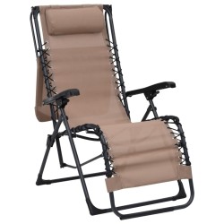 Chaise pliable de terrasse Textilène Taupe 