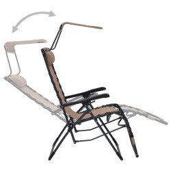 Chaise pliable de terrasse Textilène Taupe 