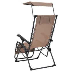Chaise pliable de terrasse Textilène Taupe 